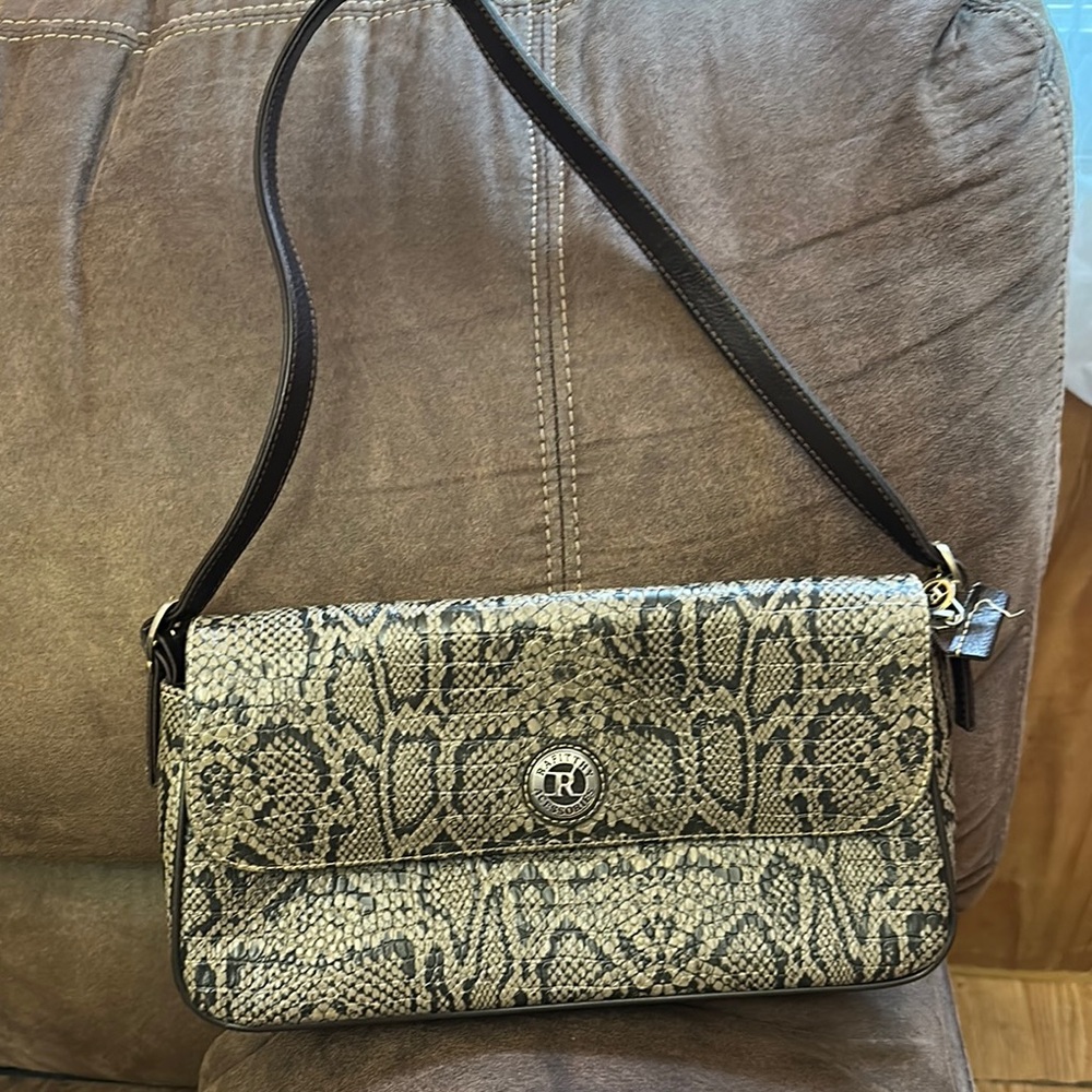 Reptile-Patterned Shoulder Bag